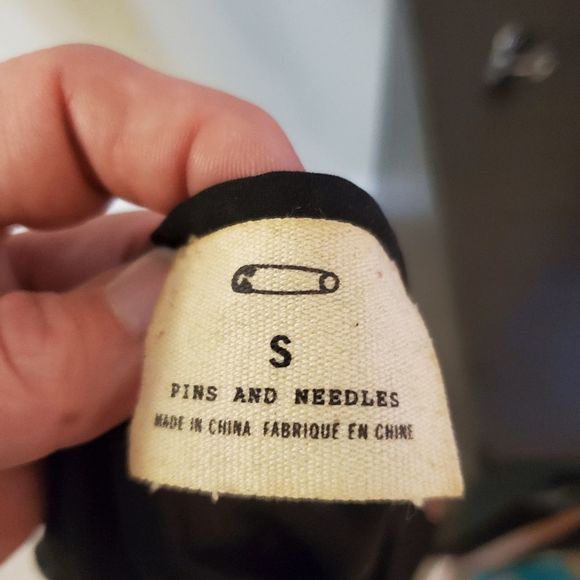 Pins and Needles sheer blouse, S, black and red, button down, great shape - Picture 8 of 8